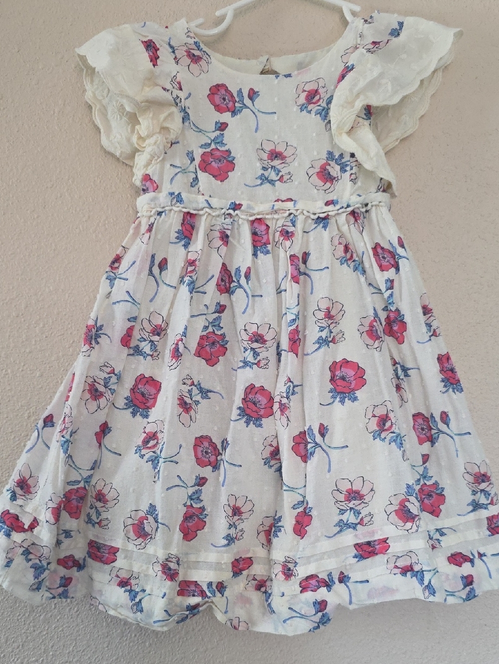 cupcakes & cashmere Cream Dress with Pink and Blue Floral Print
